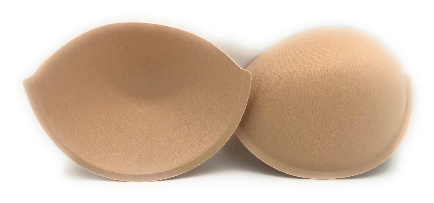 Non Push Up Sew In Bra Cup insert, in colours White and Beige